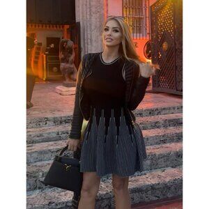 DAIMARAN Ruan Women's Short Flare Dress Slim Fit  Black One Size